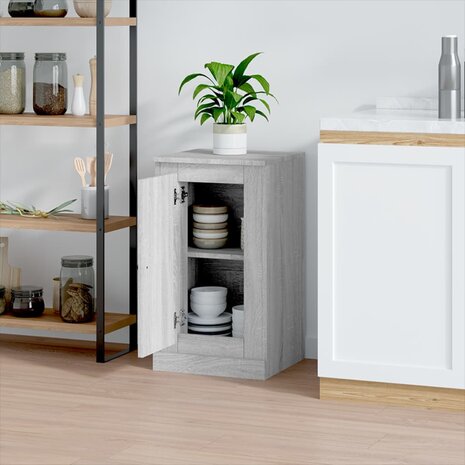 Dressoir 37,5x35,5x67,5 cm bewerkt hout grijs sonoma eikenkleur 3