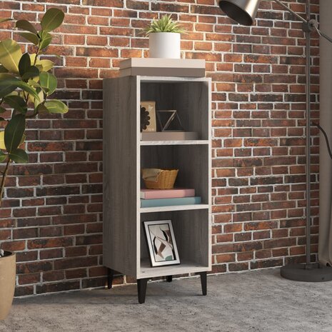 Dressoir 34,5x32,5x90 cm bewerkt hout grijs sonoma eikenkleurig 1