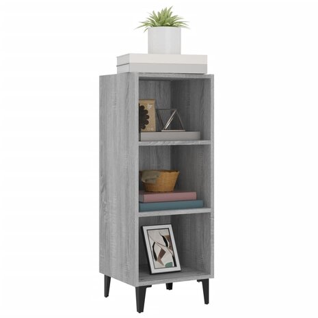 Dressoir 34,5x32,5x90 cm bewerkt hout grijs sonoma eikenkleurig 4