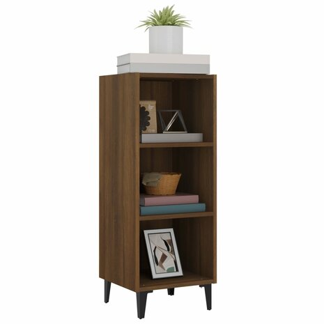 Dressoir 34,5x32,5x90 cm bewerkt hout bruin eikenkleur 4