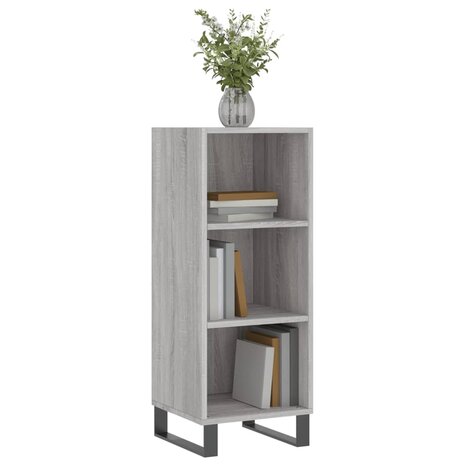 Dressoir 34,5x32,5x90 cm bewerkt hout grijs sonoma eikenkleurig 2