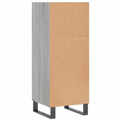 Dressoir 34,5x32,5x90 cm bewerkt hout grijs sonoma eikenkleurig 5