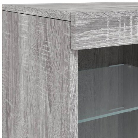 Dressoir met LED-verlichting 41x37x67 cm grijs sonoma eiken 9