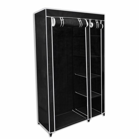 Kledingkast opvouwbaar 110x45x175 cm zwart  1