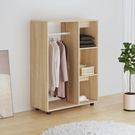 Kledingkast 80x40x110 cm bewerkt hout sonoma eikenkleurig 1