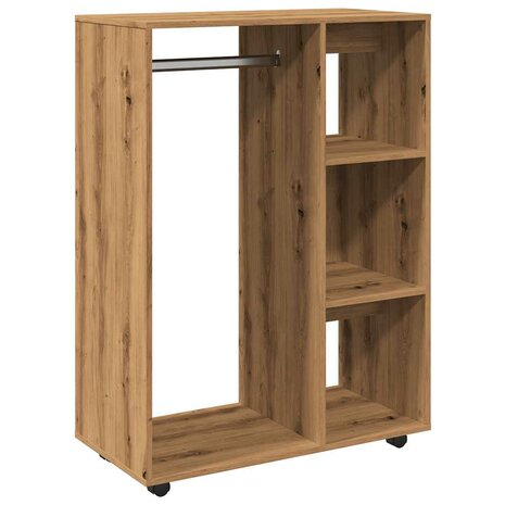 Kledingkast 80x40x110 cm bewerkt hout artisanaal eikenkleur 2