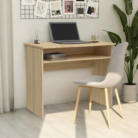 Bureau 90x50x74 cm bewerkt hout sonoma eikenkleurig 1
