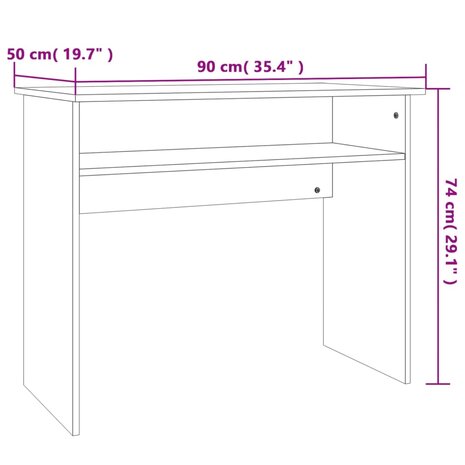 Bureau 90x50x74 cm bewerkt hout sonoma eikenkleurig 7