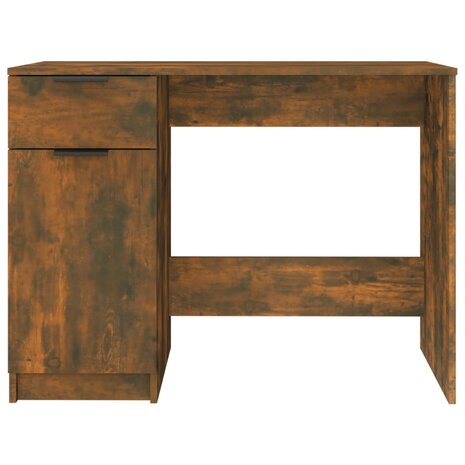 Bureau 100x50x75 cm bewerkt hout gerookt eikenkleurig 6