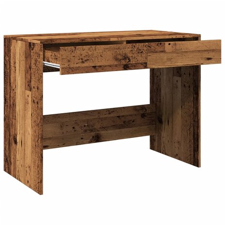Bureau 101x50x76,5 cm bewerkt hout oud houtkleurig 8