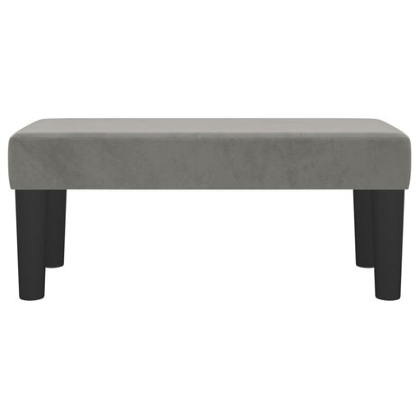 Bankje 70x30x30 cm fluweel lichtgrijs 3