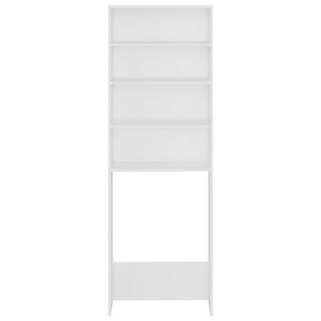 Wasmachinekast 64x24x190 cm wit 3