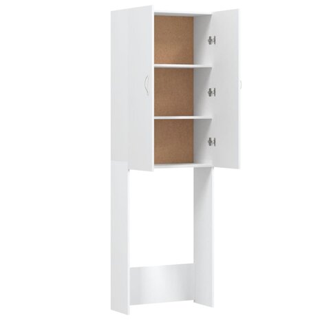 Wasmachinekast 64x25,5x190 cm wit 5