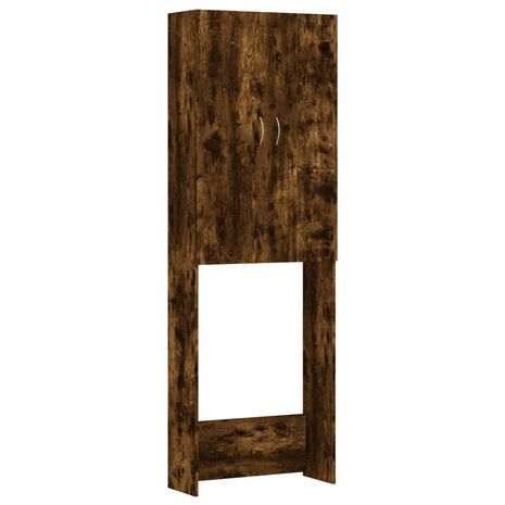 Wasmachinekast 64x25,5x190 cm gerookt eikenkleurig 2