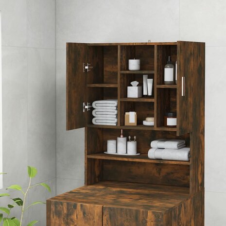 Wasmachinekast 70,5x25,5x90 cm gerookt eikenkleurig 3