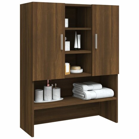Wasmachinekast 70,5x25,5x90 cm bruin eikenkleur 5