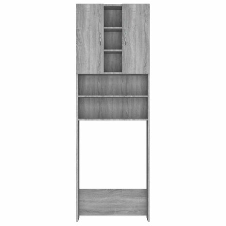 Wasmachinekast 64x25,5x190 cm grijs sonoma eikenkleurig 6