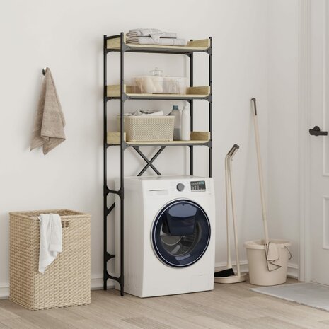 Wasmachinekast 67x25x163 cm bewerkt hout sonoma eikenkleurig 3
