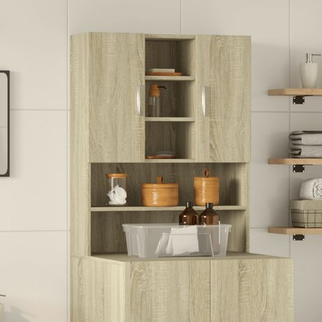Wasmachinekast 70,5x24x90 cm sonoma eikenkleurig 1