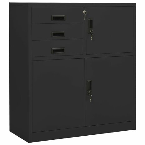 Kantoorkast 90x40x102 cm staal antracietkleurig 1
