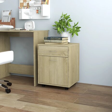 Rolkast 45x38x54 cm bewerkt hout sonoma eikenkleurig 1