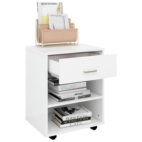Rolkast 46x36x59 cm bewerkt hout wit 7