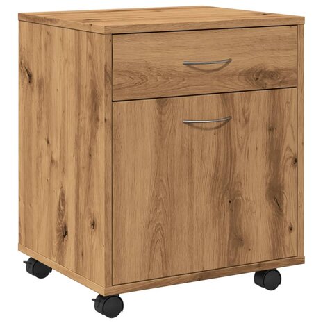 Rolkast 45x38x54 cm bewerkt hout artisanaal eikenkleur 2