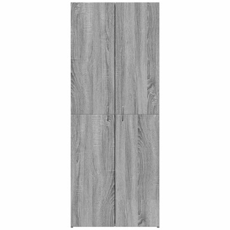 Archiefkast 60x32x153 cm bewerkt hout grijs sonoma eikenkleurig 4