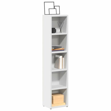 Cd-kasten 2 st 21x16x93,5 bewerkt hout wit 1