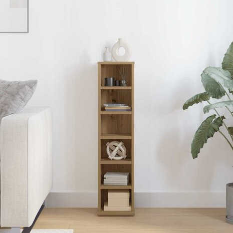 Cd-kast 21x20x88 cm bewerkt hout artisanaal eikenkleurig 3