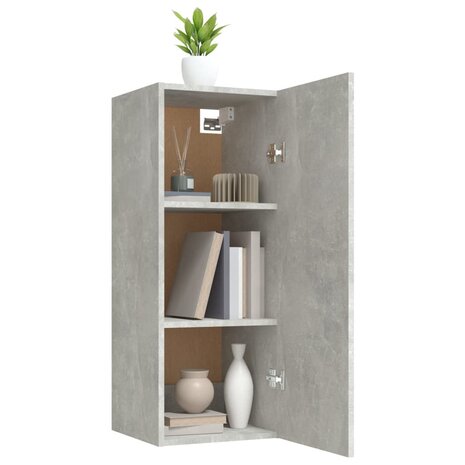 Wandkast 34,5x34x90 cm bewerkt hout betongrijs 4