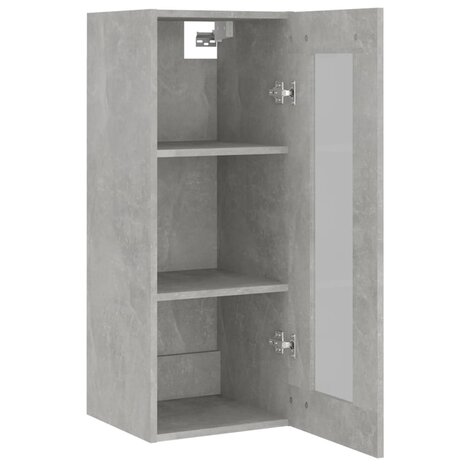 Wandkast 34,5x34x90 cm betongrijs 9