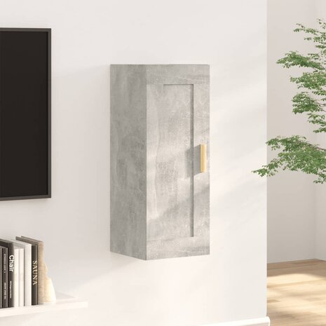 Wandkast 35x34x90 cm bewerkt hout betongrijs 1