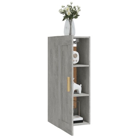 Wandkast 35x34x90 cm bewerkt hout betongrijs 4