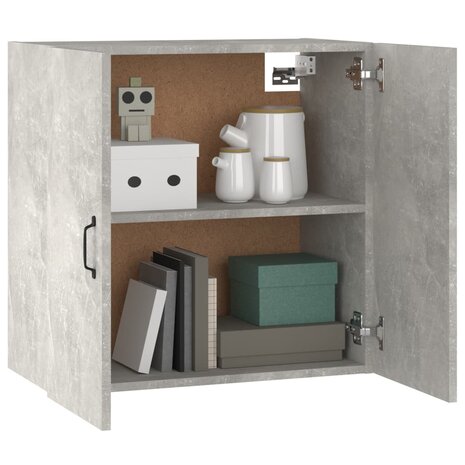 Wandkast 60x31x60 cm bewerkt hout betongrijs 4