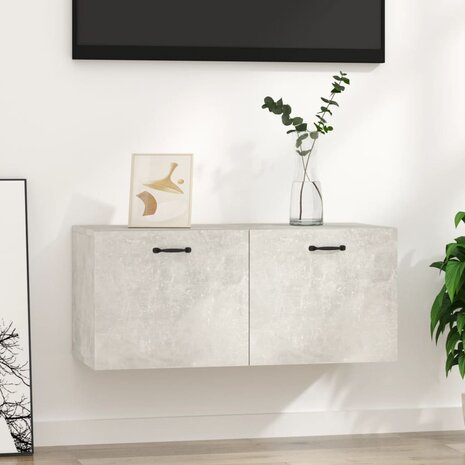 Wandkast 80x36,5x35 cm bewerkt hout betongrijs 1