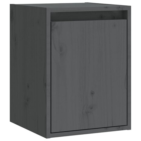 Wandkasten 2 st 30x30x40 cm massief grenenhout grijs 5