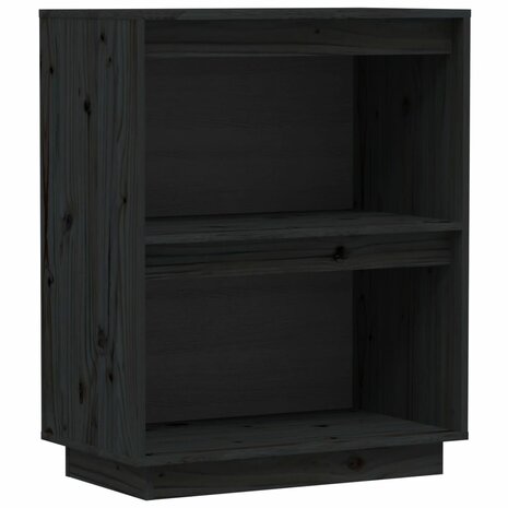 Wandkast 60x34x75 cm massief grenenhout zwart 2