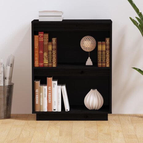 Wandkast 60x34x75 cm massief grenenhout zwart 3