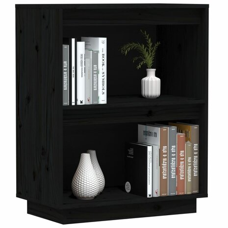 Wandkast 60x34x75 cm massief grenenhout zwart 4