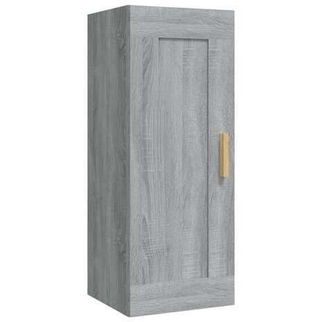 Wandkast 35x34x90 cm bewerkt hout grijs sonoma eikenkleurig 2