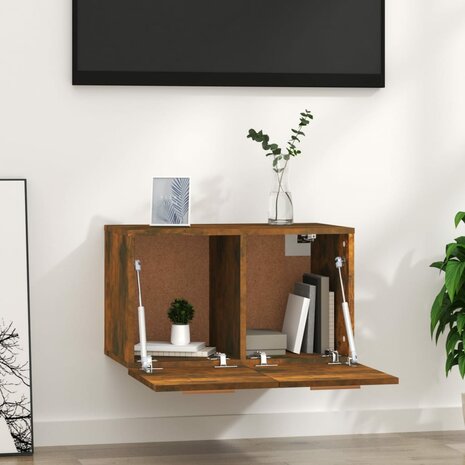 Wandkast 60x36,5x35 cm bewerkt hout gerookt eikenkleurig 3