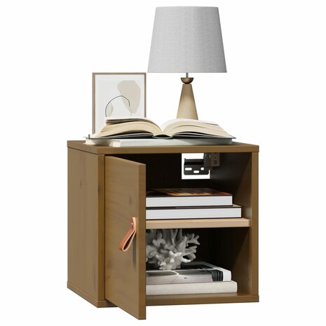 Wandkast 31,5x30x30 cm massief grenenhout honingbruin 4