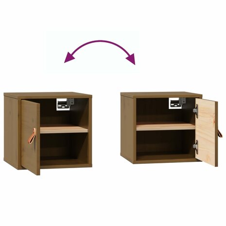 Wandkast 31,5x30x30 cm massief grenenhout honingbruin 9