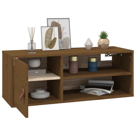 Wandkast 80x30x30 cm massief grenenhout honingbruin 5