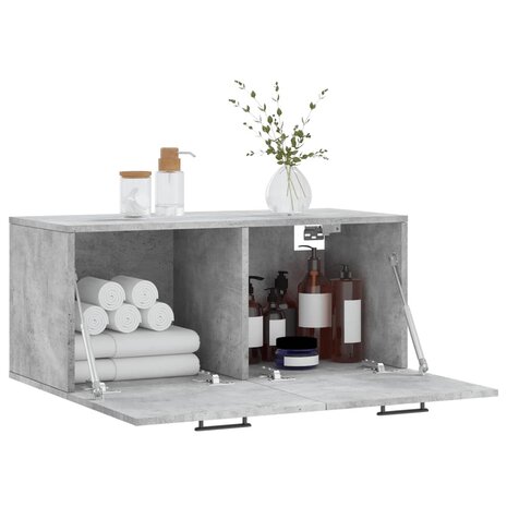 Wandkast 80x36,5x35 cm bewerkt hout betongrijs 4