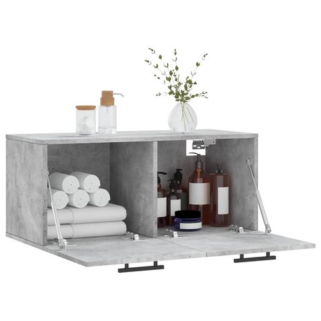Wandkast 80x36,5x35 cm bewerkt hout betongrijs 4