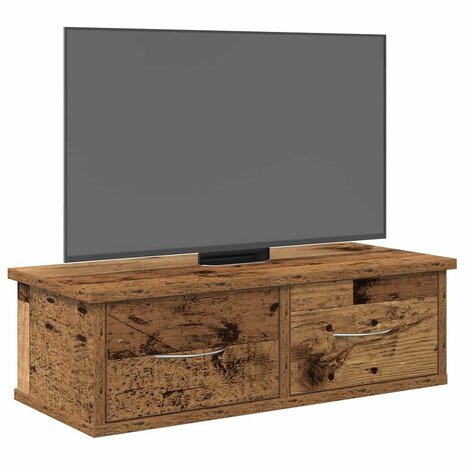 Wandkast 60x26x18,5 cm bewerkt hout oud houtkleurig 1