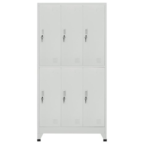 Lockerkast met 6 vakken 90x45x180 cm staal grijs  2