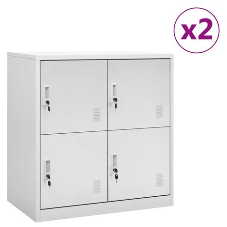 Lockerkasten 2 st 90x45x92,5 cm staal lichtgrijs 1